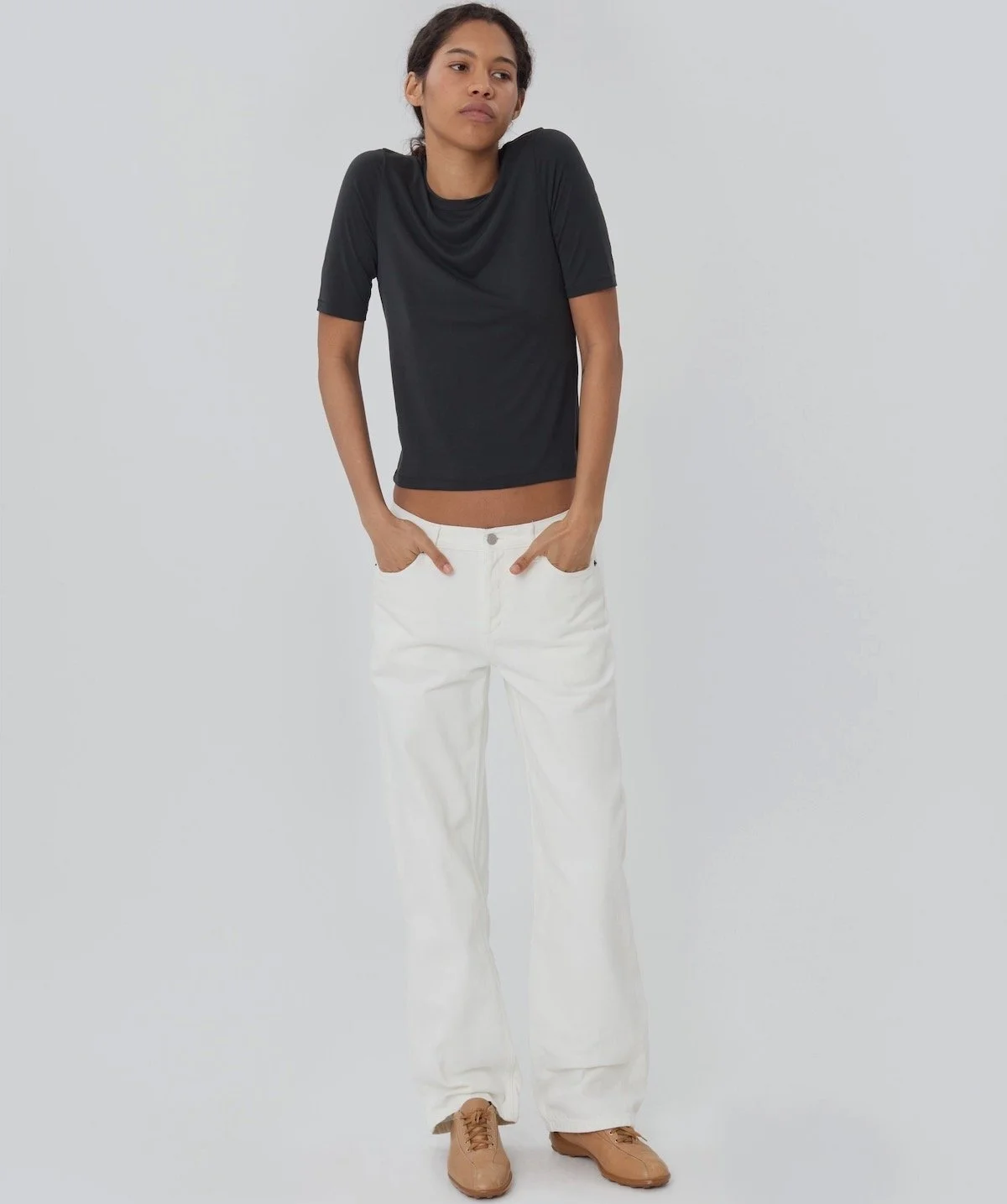 Still Here New York Everyday Jean in Milk, $280 at Still Here New York