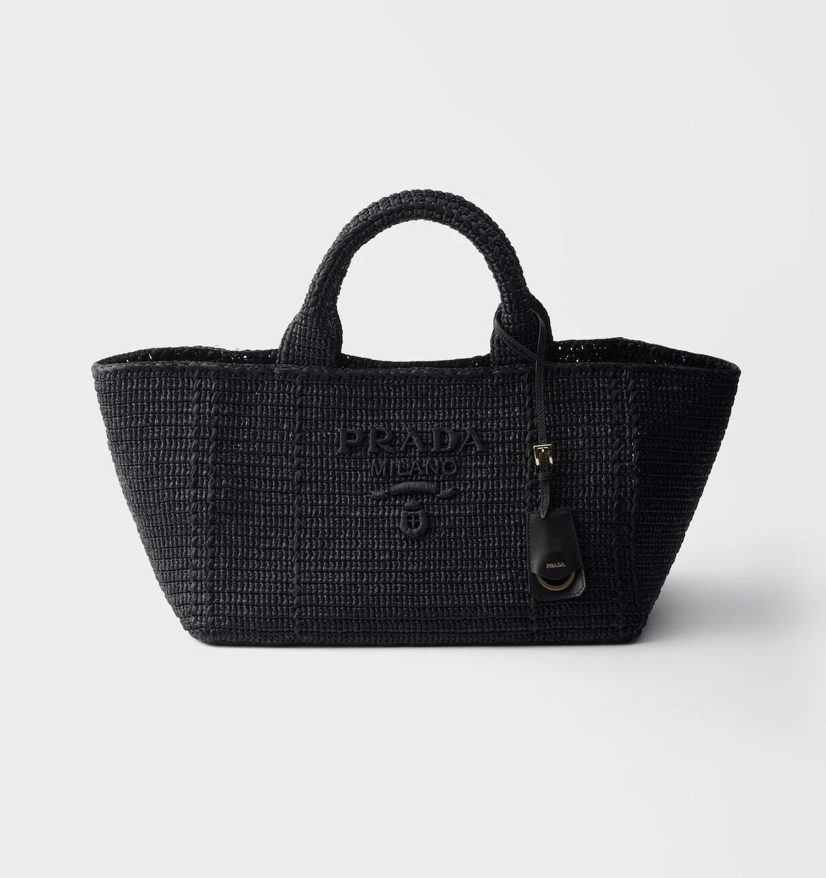 Prada Large Crochet Tote Bag With Leather Details in Black, $3,000 at Prada