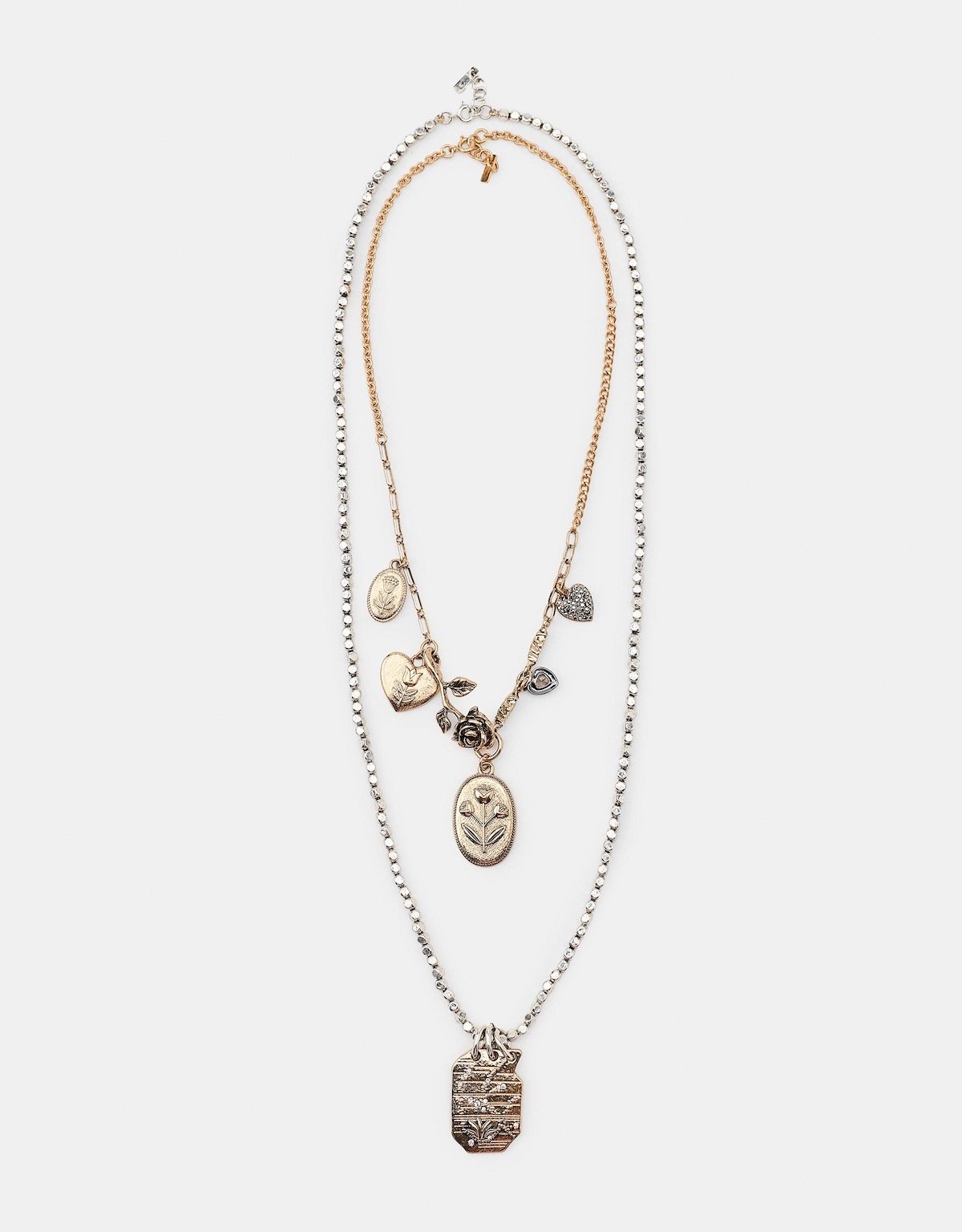 Zara Pack of 2 Mixed Charm and Medallion Necklaces, $35.90 at Zara