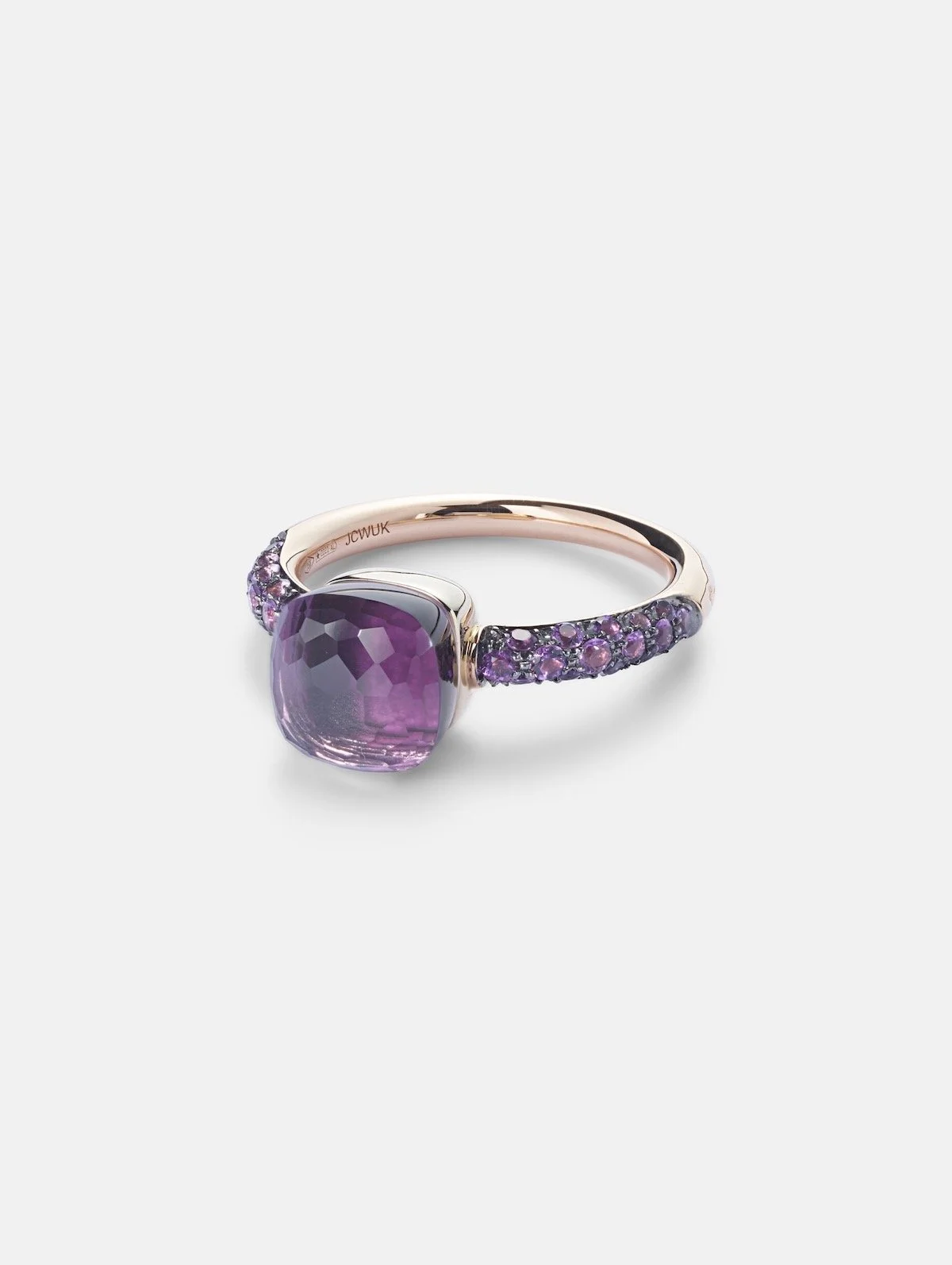 Pomellato Nudo Petit 18kt Rose and White Gold Ring With Amethyst and Jade, $3,250 at Mytheresa