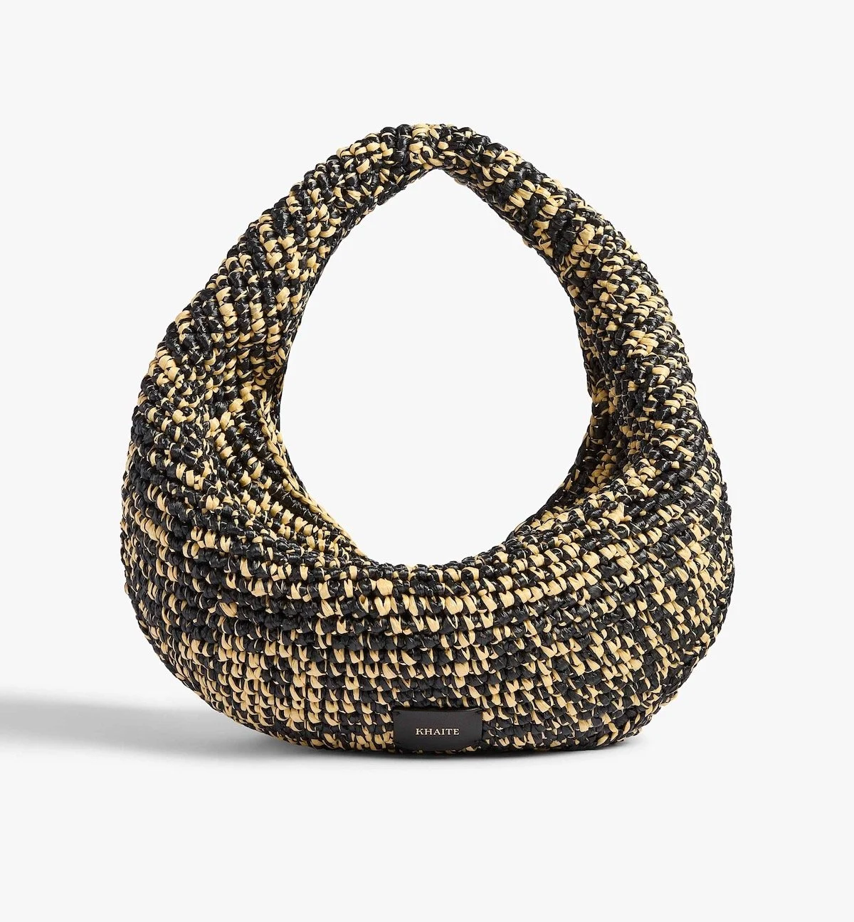 Khaite Medium Olivia Hobo in Black and White Raffia, $1,550 at Khaite