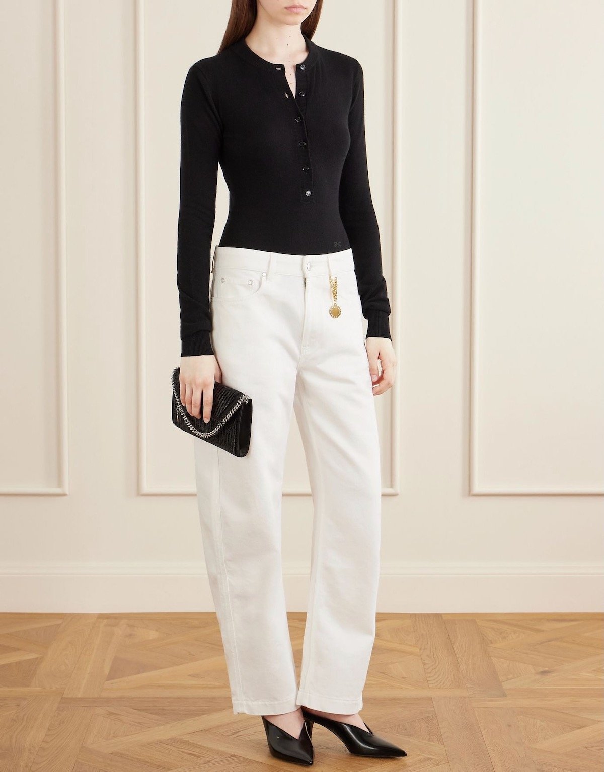 Stella McCartney Cropped High-Rise Barrel-Leg Jeans, $850 at Net-a-Porter