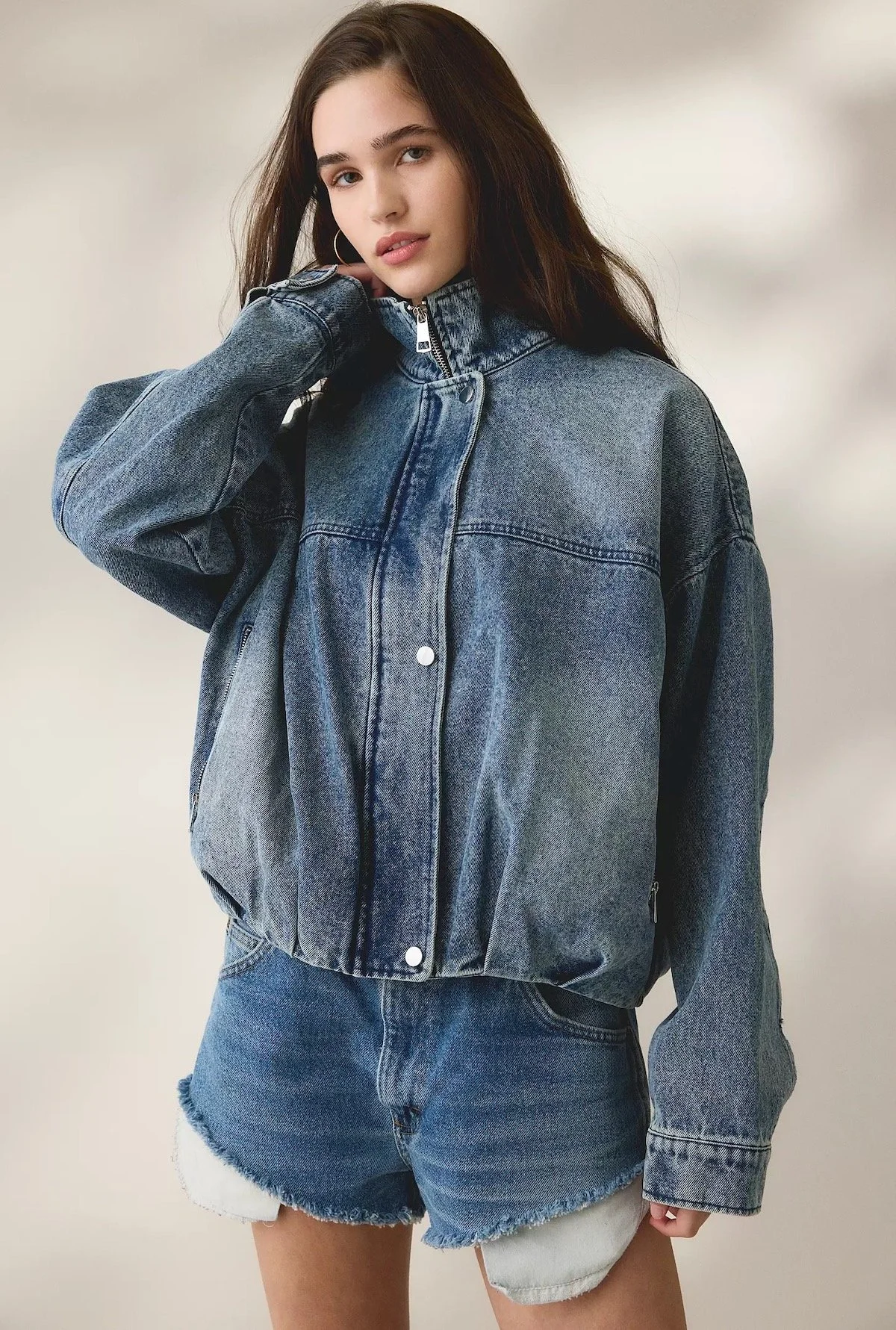 Urban Outfitters Jenni Oversized Denim Bomber Jacket, $79 at Urban Outfitters
