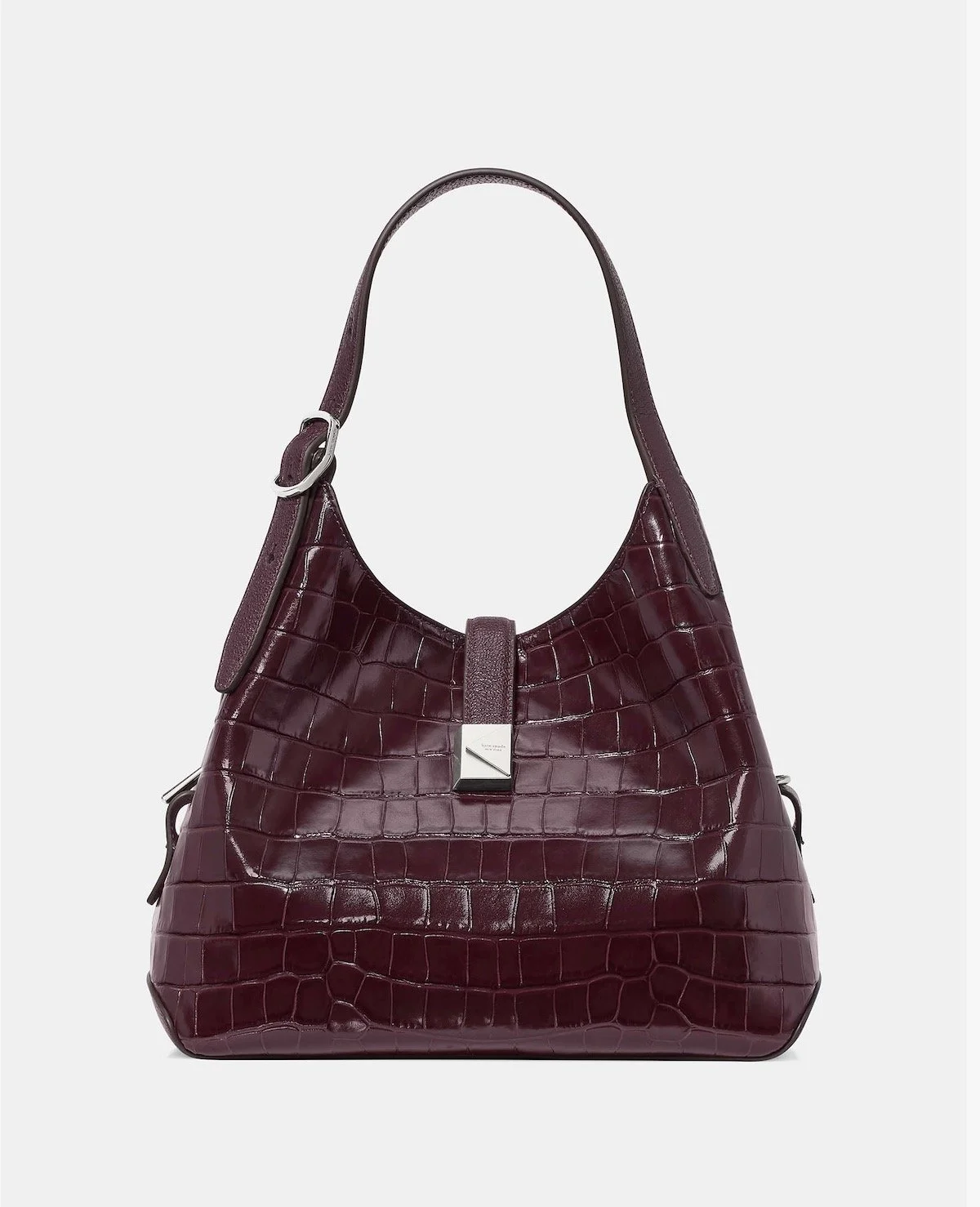 Kate Spade New York Deco Croc Embossed Crossbody Tote in Blackberry Jam, $428 at Kate Spade New York