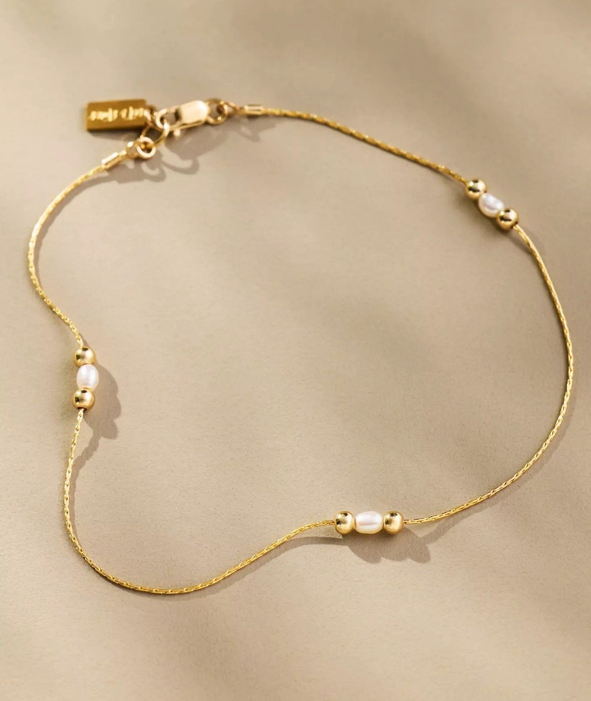 Set & Stones Michelle Pearl Anklet, $118 at Anthropologie