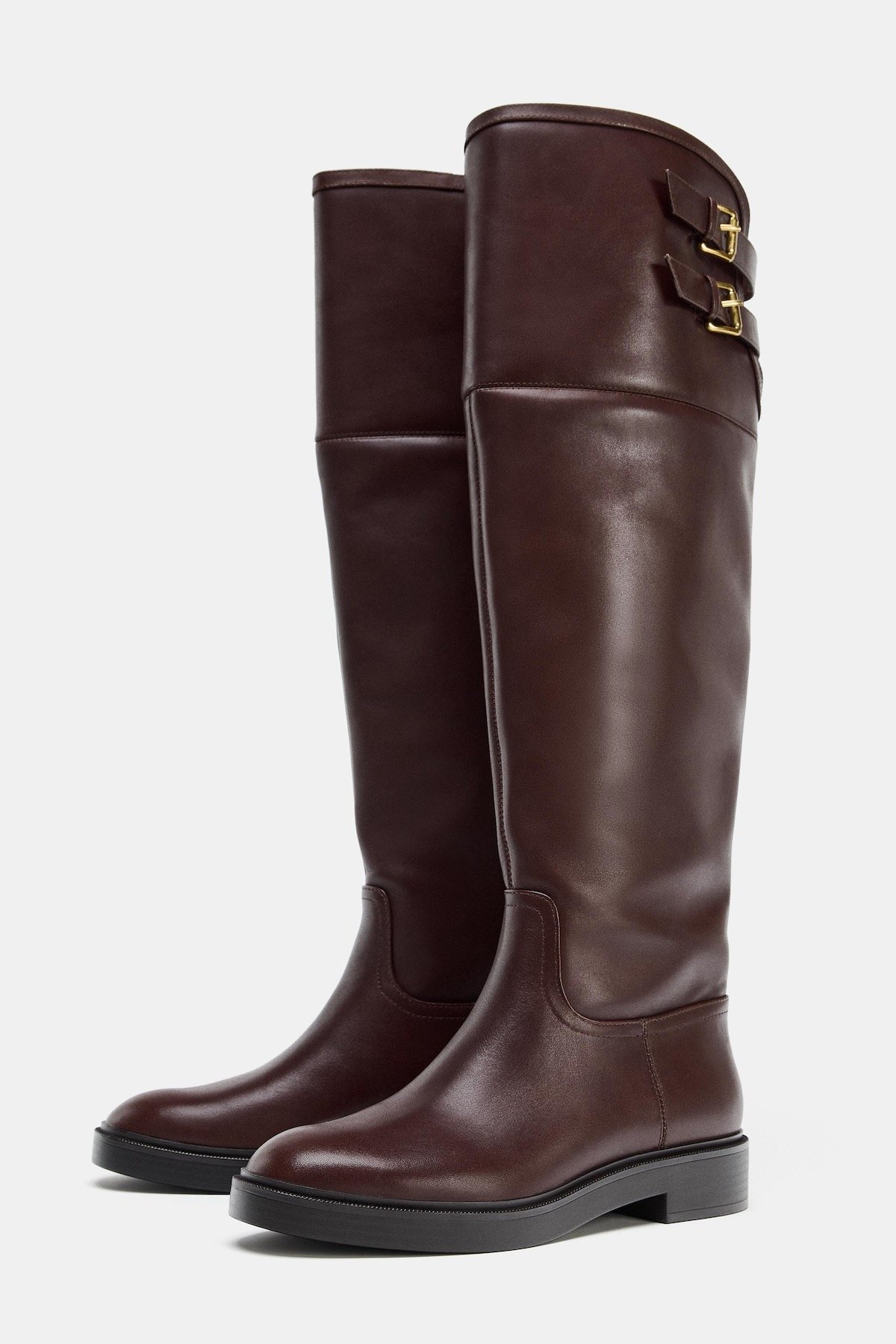 Zara Leather Boots With Inner Lining, $79.60 at Zara