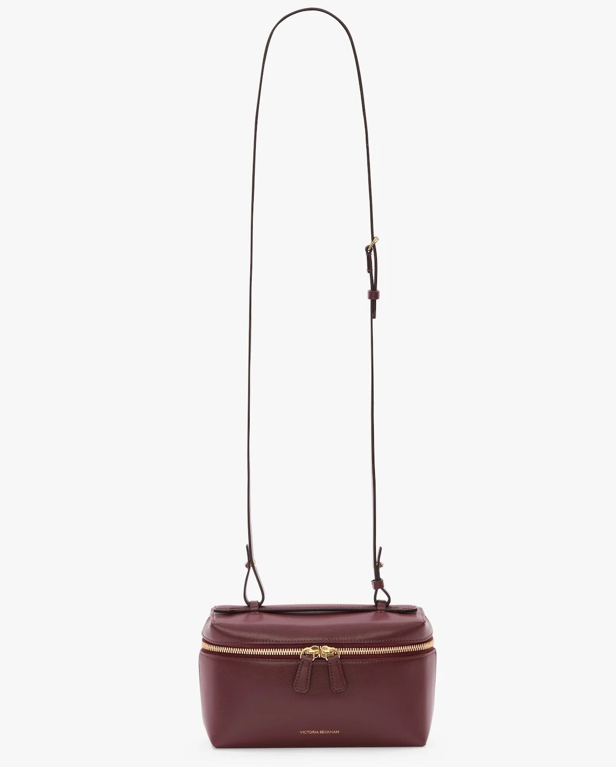 Victoria Beckham Vanity Crossbody in Burgundy Leather, $890 at Victoria Beckham