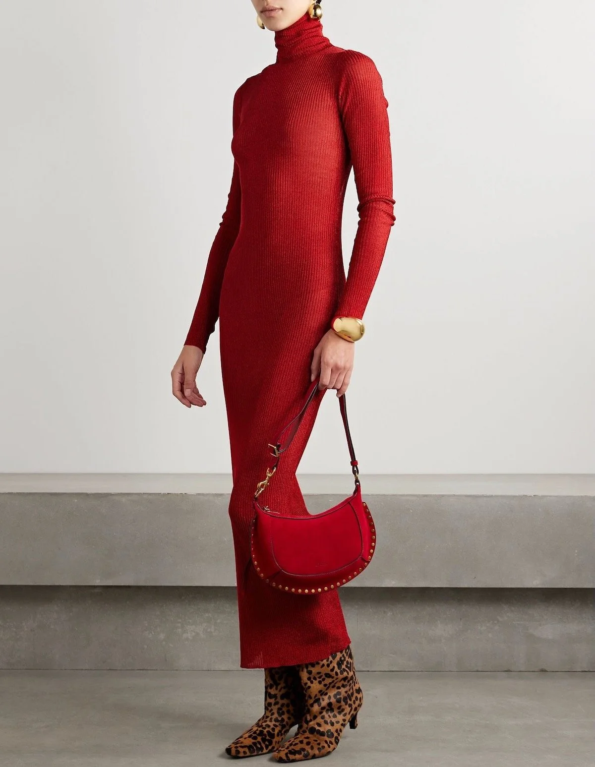 Marant Étoile Josita Metallic Ribbed-Knit Turtleneck Maxi Dress, $386 at Net-a-Porter