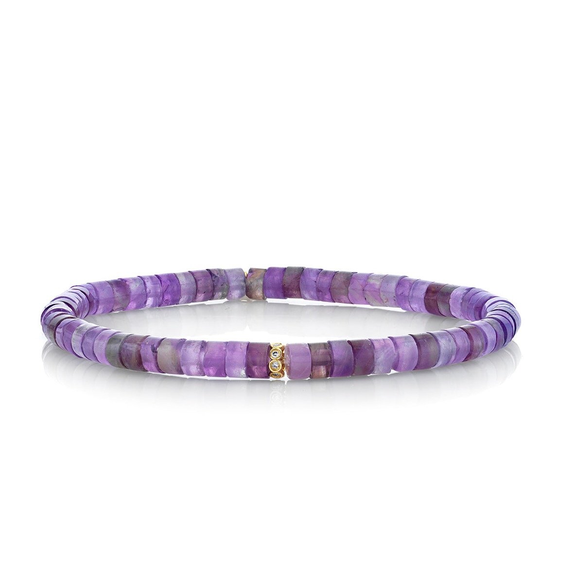 Sydney Evan Gold & Diamond Rondelle on Amethyst Heishi, $550 at Sydney Evan
