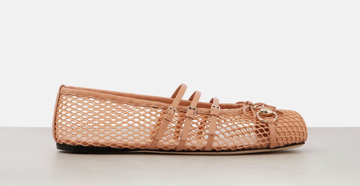 Gucci Horsebit Leather-Trimmed Mesh Ballet Flats, $1,130 at Mytheresa