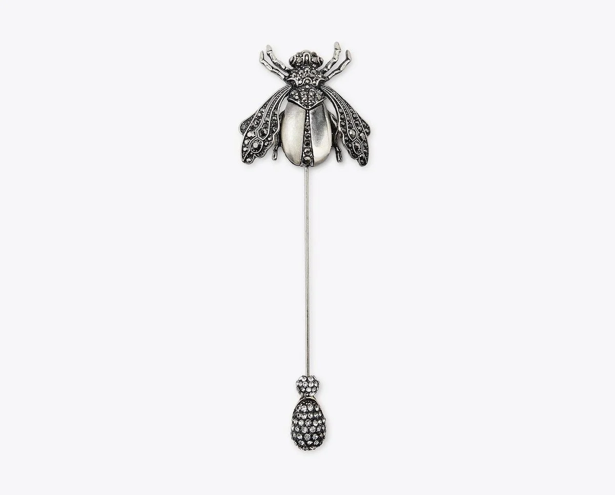 Zara Maxi Metallic Bee Brooch With Sparkles, $35.90 at Zara