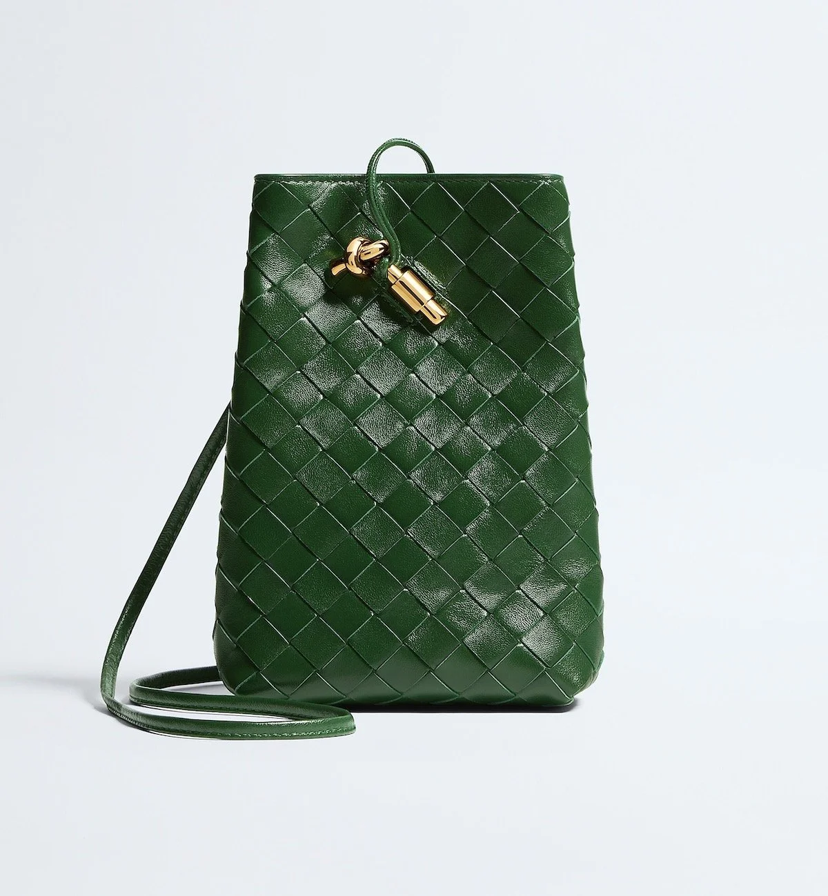 Bottega Veneta Andiamo Phone Pouch in Basil, $1,950 at Bottega Veneta