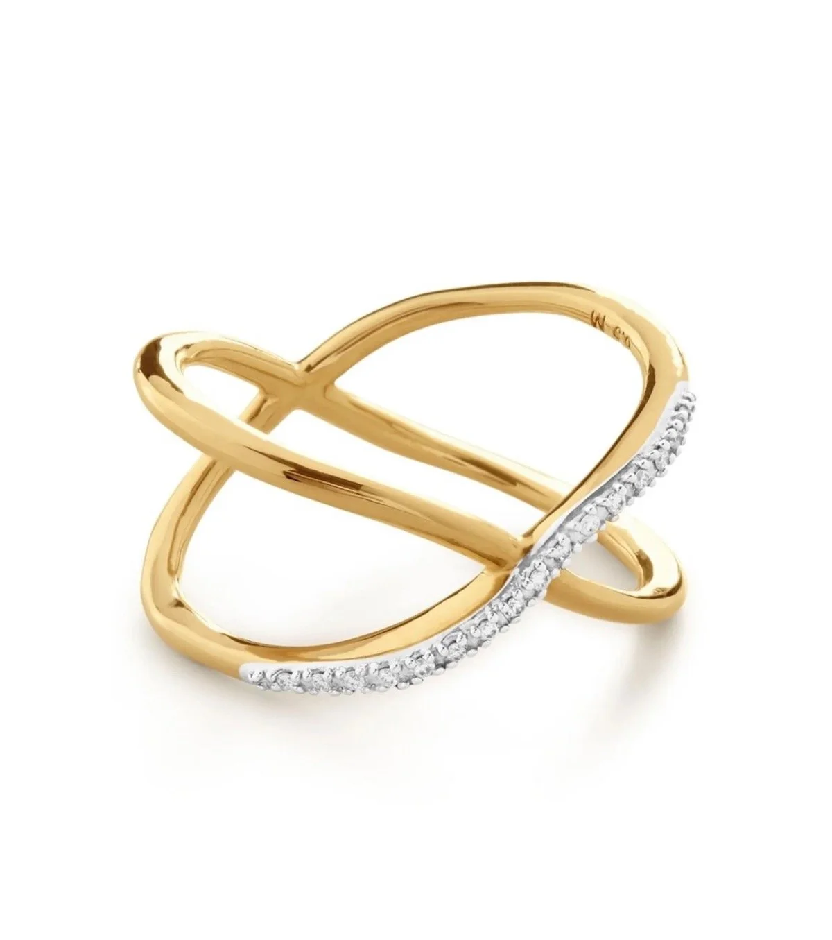 Monica Vinader Riva Diamond Kiss Ring, $250 at Farfetch