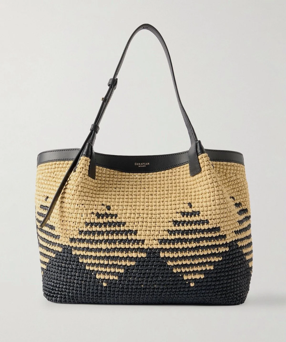 Serapian Secret Leather-Trimmed Woven Raffia Tote, $3,000 at Net-a-Porter