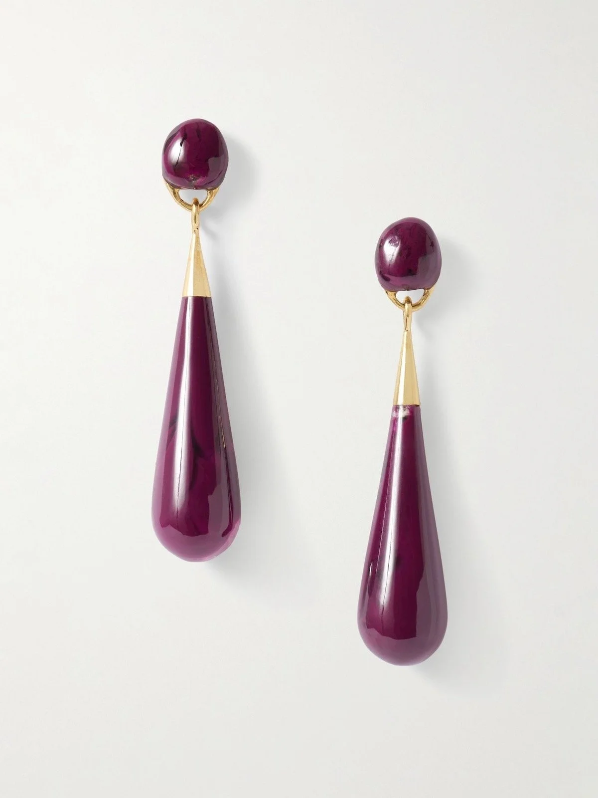 Dinosaur Designs Dew Drop Large Gold-Tone Resin Earrings, $260 at Net-a-Porter