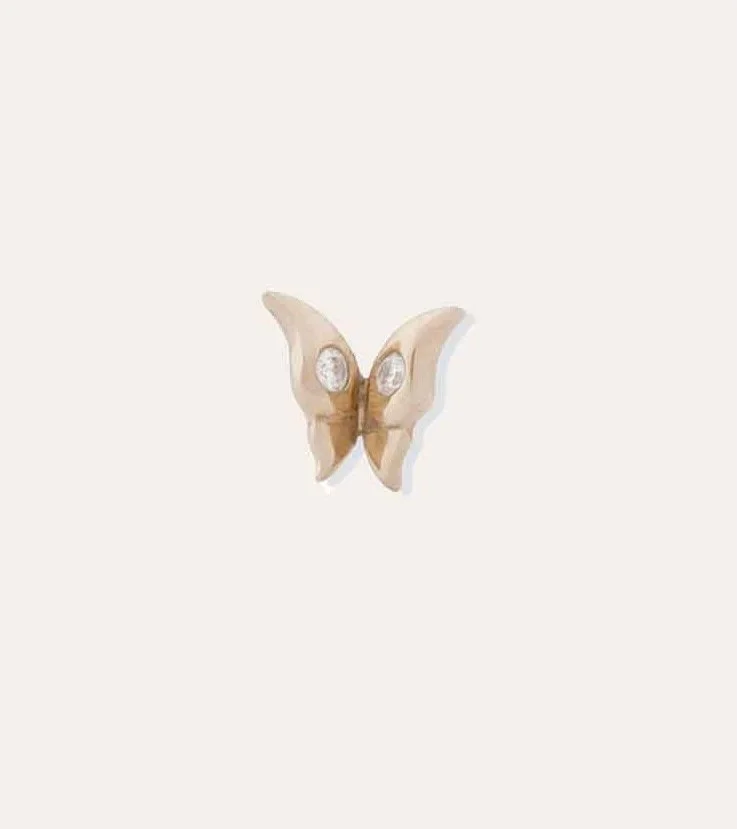 Completedworks Dystopian Butterfly Stud 18 Carat Yellow Gold and Diamond Single Earring, $410 at Completedworks
