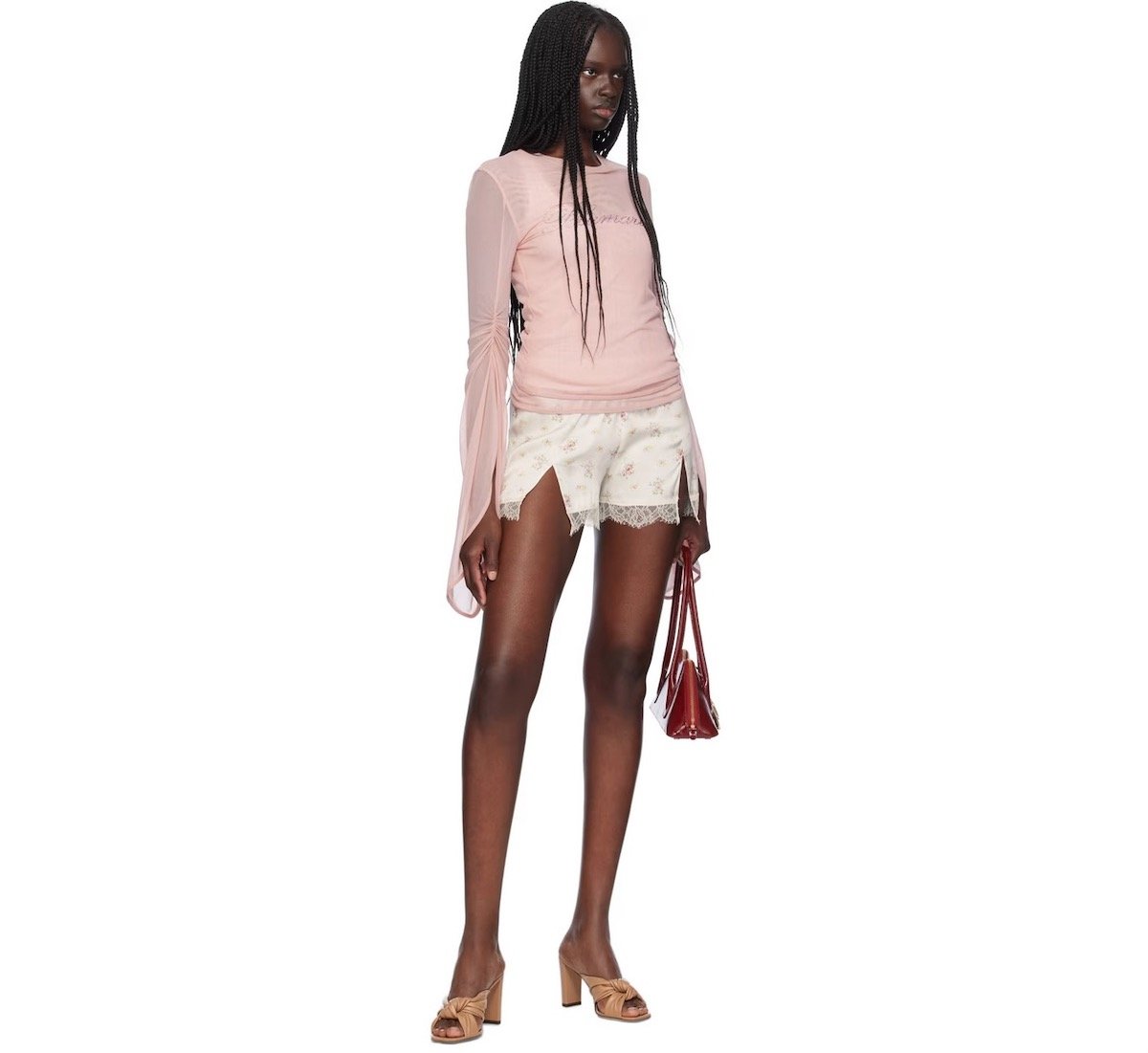 Blumarine Off-White Floral Shorts, $184 at SSENSE