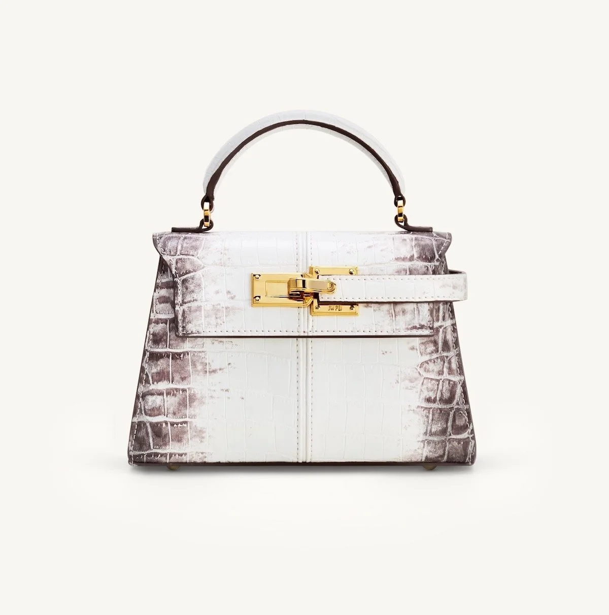 JW PEI Elise Top Handle Bag in White Croc, $109 at JW PEI