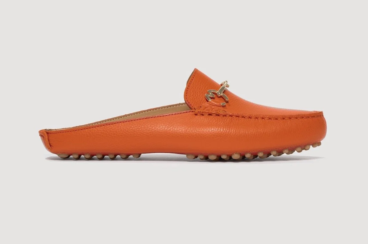 M.Gemi The Pastoso Signature Mule in Orangina Tumbled Leather, $278 at M.Gemi