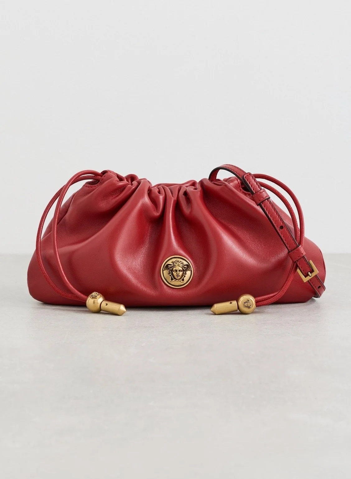 Versace Drawstring Pouch Lamb Leather Bag, $1,390 at Shopbop
