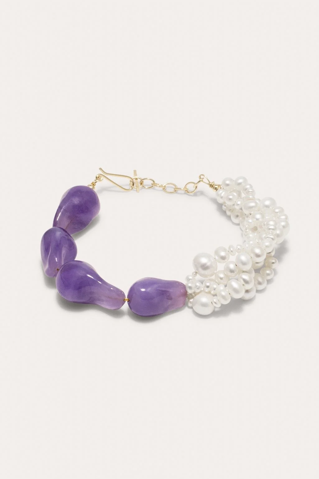 Completedworks Parade of Possibilities II Pearl and Lilac Bio Resin Gold Plated Bracelet, $549 at Completedworks