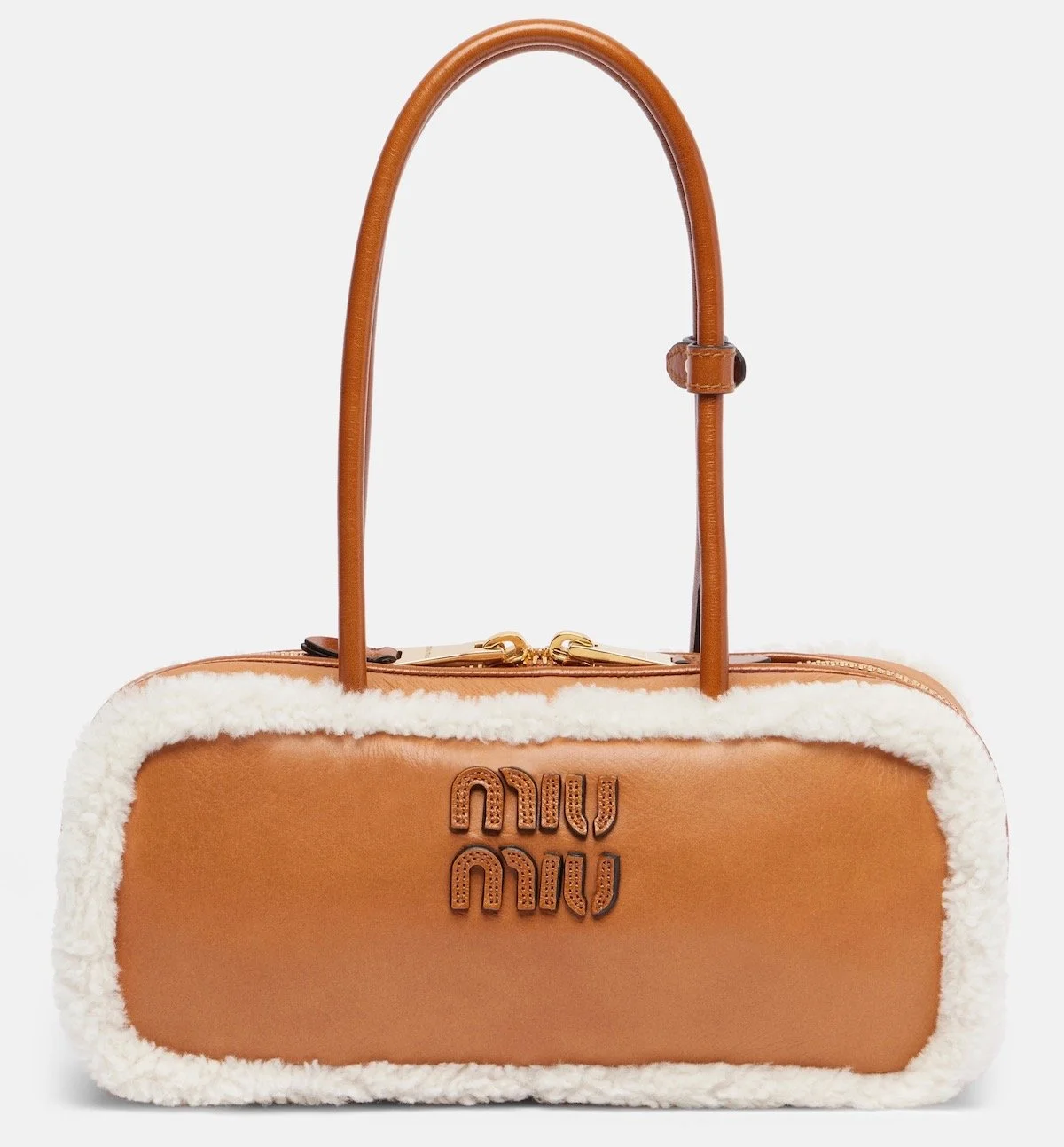Miu Miu Beau Shearling-Trimmed Leather Tote Bag, $3,900 at Mytheresa