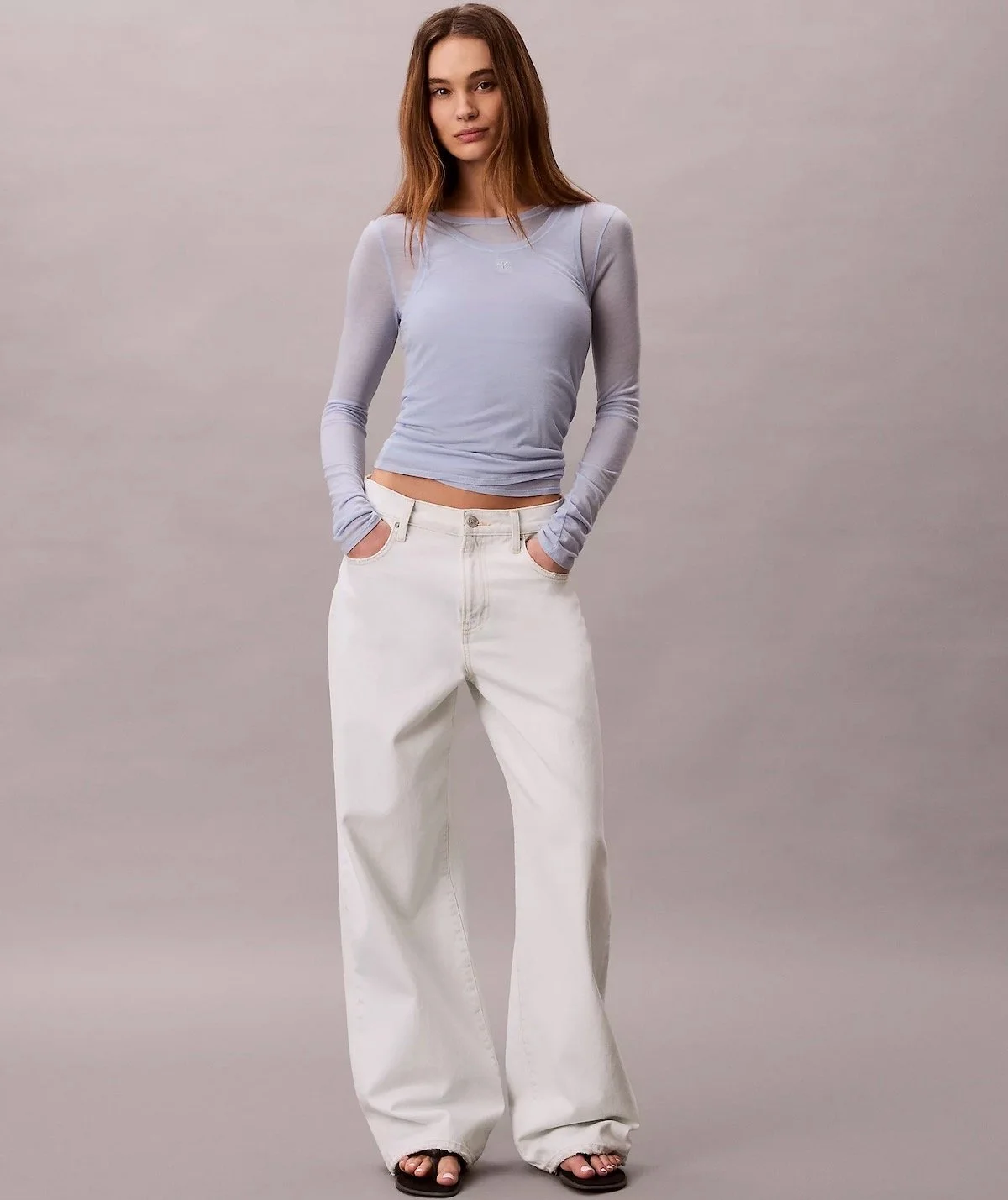 Calvin Klein Wide Leg Jeans in Bleached Light, $129 at Calvin Klein