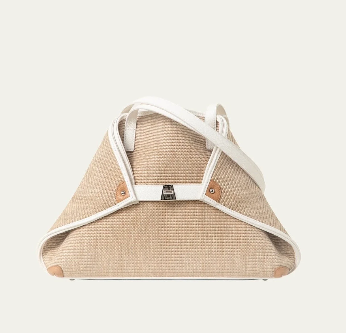 Akris Ai Raffia & Leather Tote Bag, $1,670 at Bergdorf Goodman