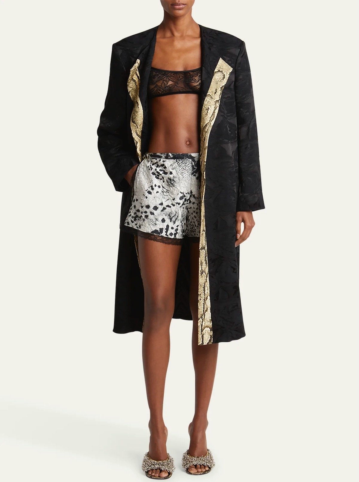 Dries Van Noten Pinky Lace-Trim Crinkle Shorts, $437 at Bergdorf Goodman
