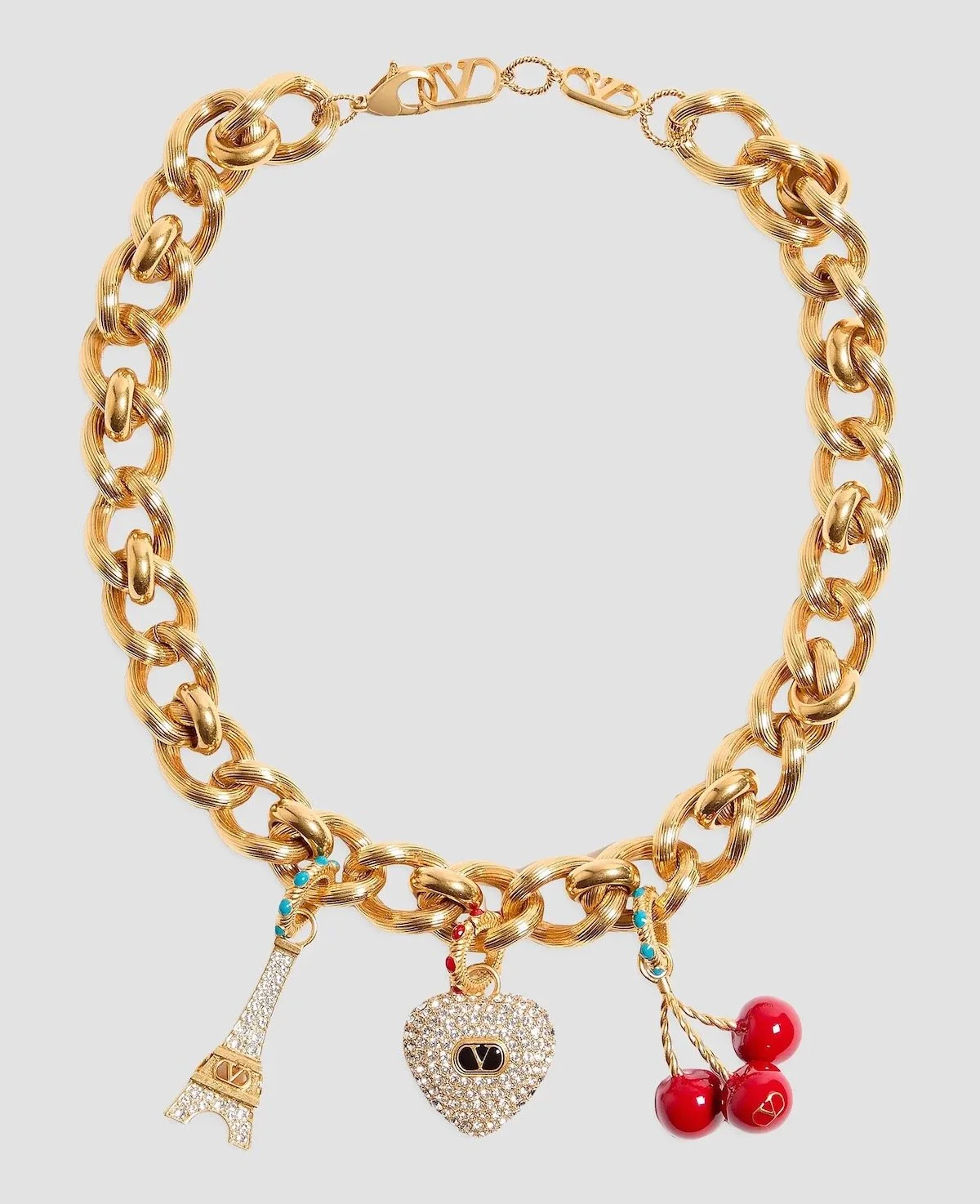 Valentino Garavani Chez Valentino Necklace in Metal, Enamel and Swarovski Crystals, $1,435 at Saks