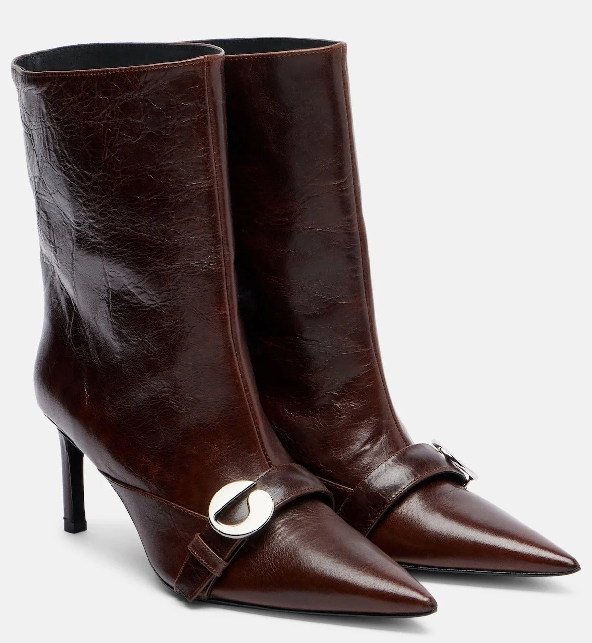Coperni Belt Leather Ankle Boots, $595 at Mytheresa