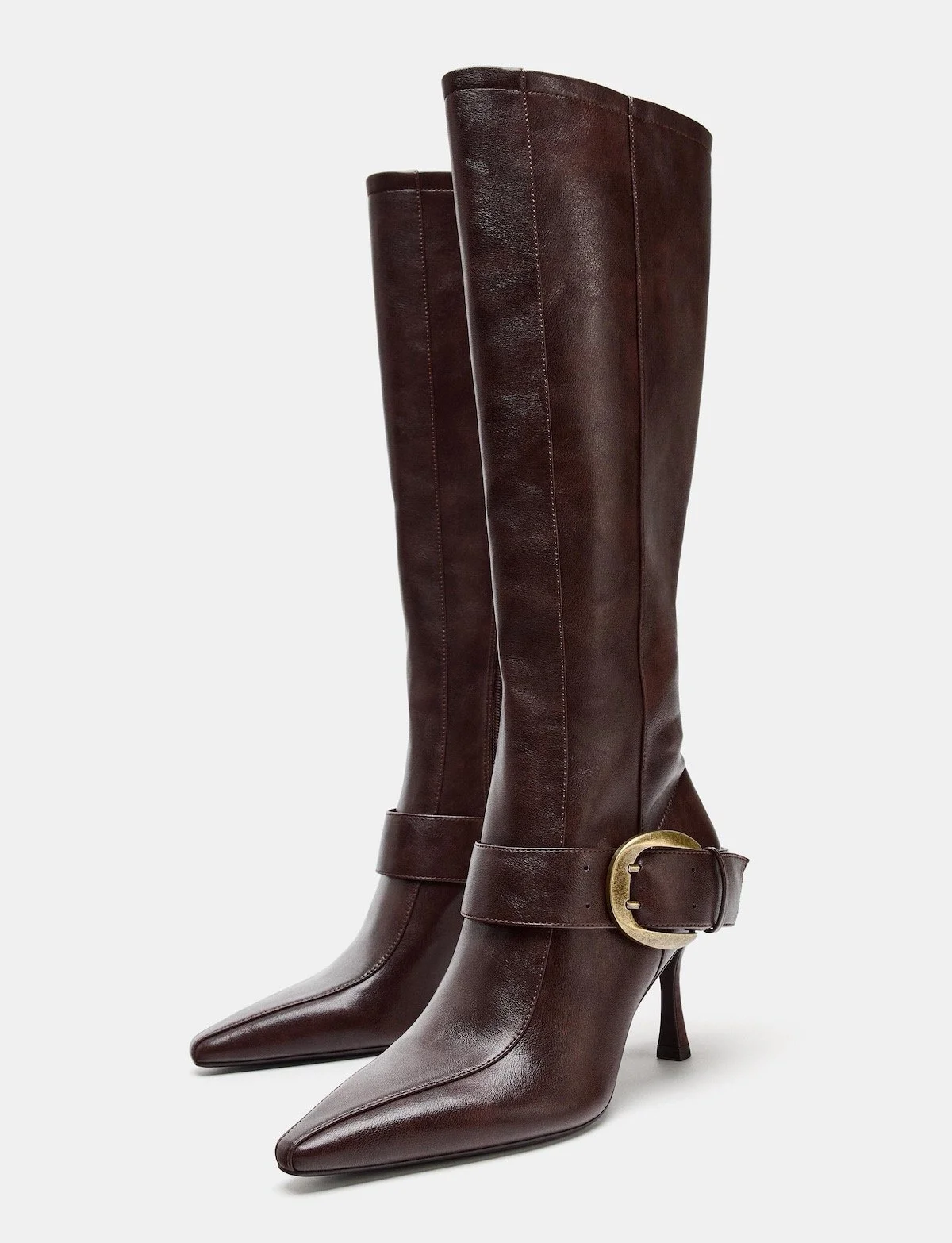 Zara Metallic Buckle Heel Boots, $149 at Zara