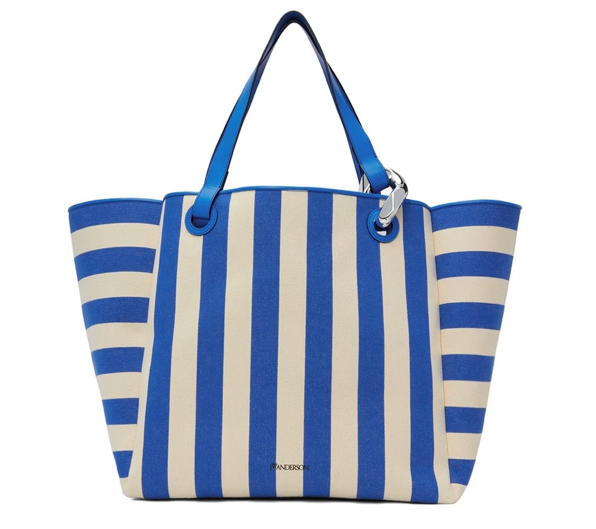 JW Anderson Blue & White Large JWA Corner Tote, $540 at SSENSE