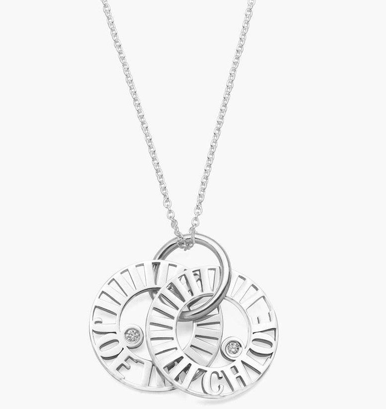 Oak & Luna Tokens of Love Necklace in Sterling Silver, $250 at Etsy