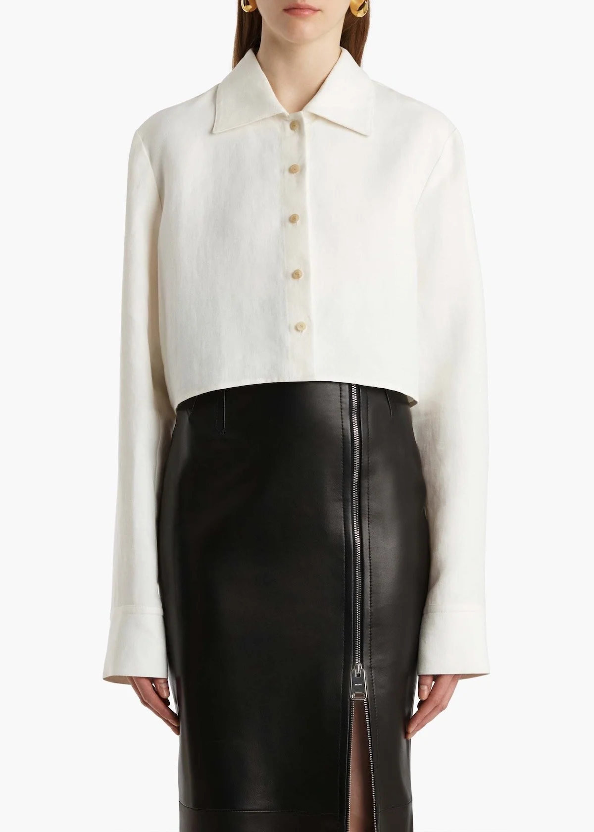 Khaite Jasen Top in Cream Linen, $1,180 at Khaite