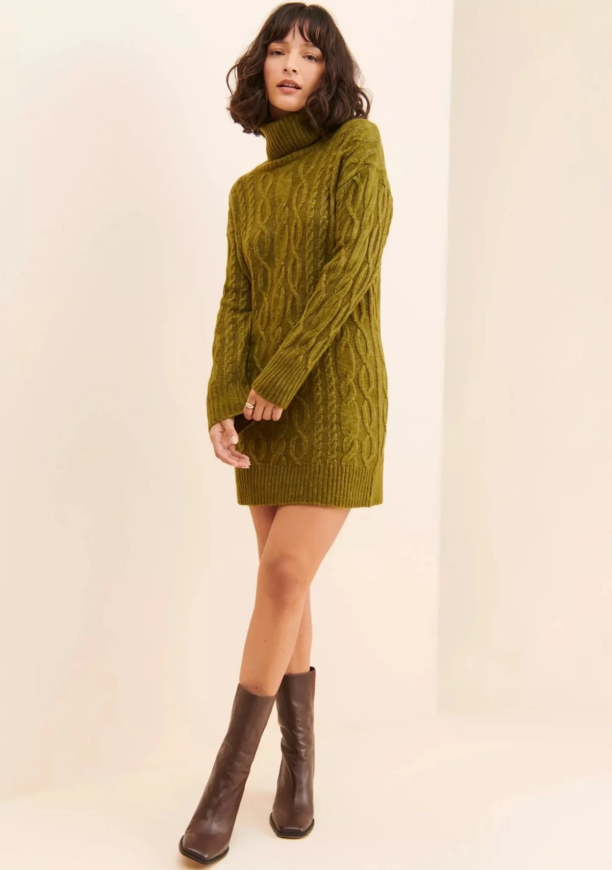 525 Turtleneck Cable Mini Dress, $29.95 at Anthropologie