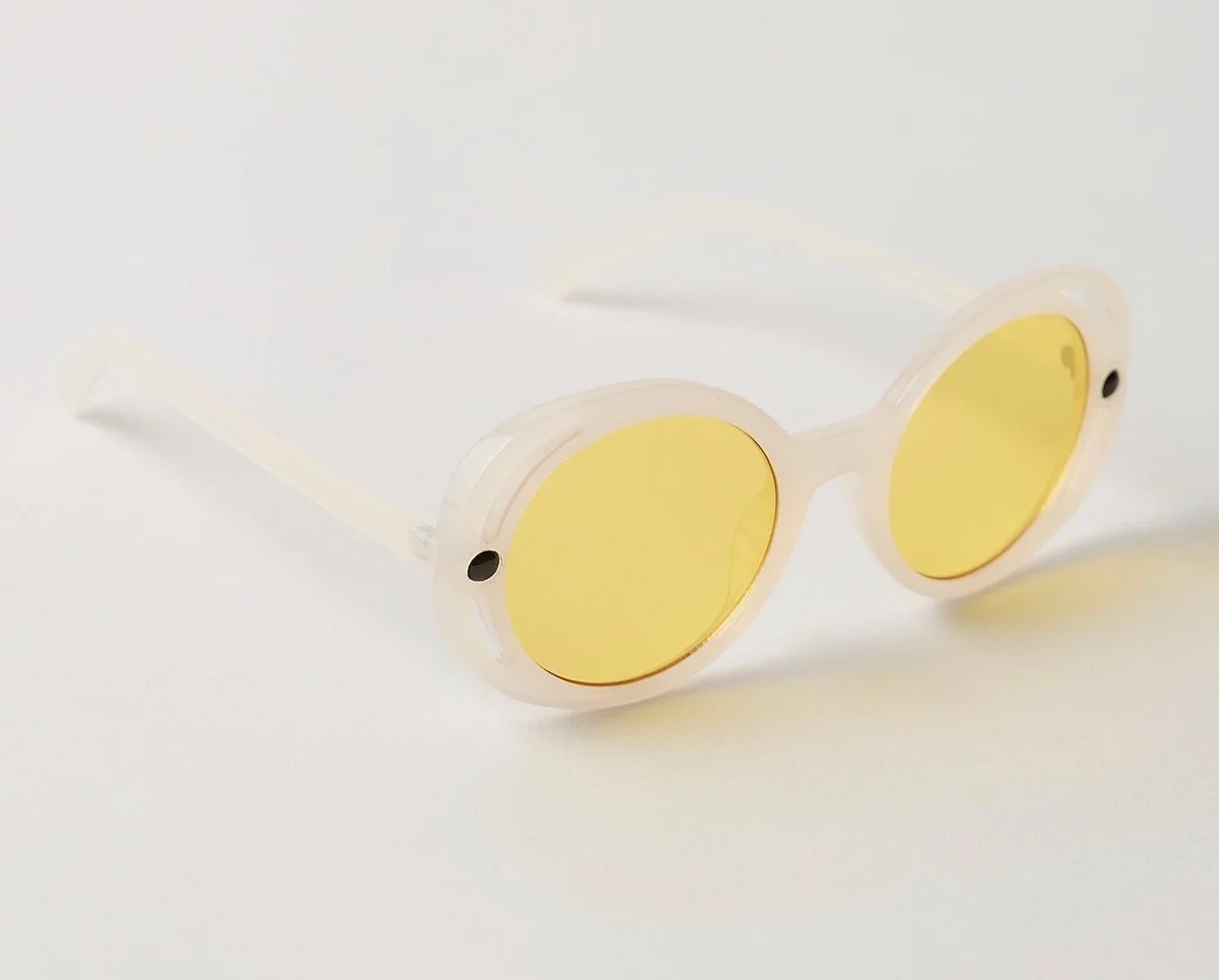 Free People Juni Oversized Round Sunglasses in Cream & Lemon, $30 at Free People