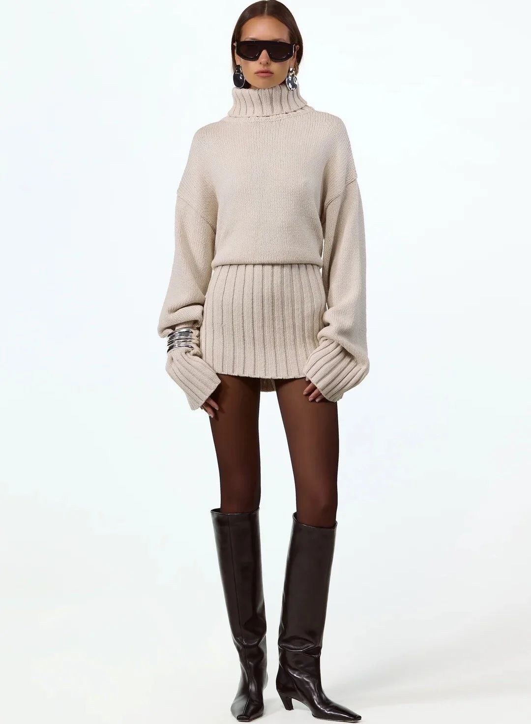 SAME Los Angeles Knit Mini Dress in Taupe, $628 at SAME Los Angeles