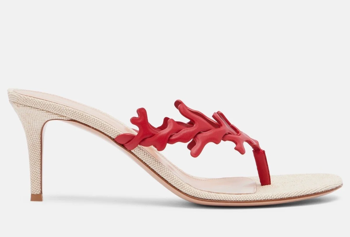 Gianvito Rossi Ocean Canvas and Leather Thong Sandals, $876 at Mytheresa