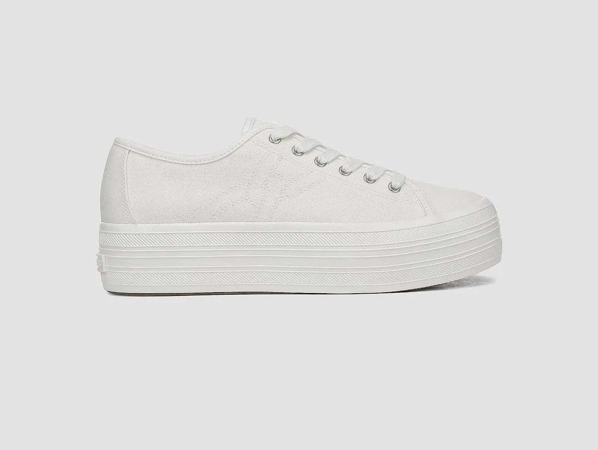 Veronica Beard Truett Low-Top Canvas Platform Sneakers, $250 at Saks