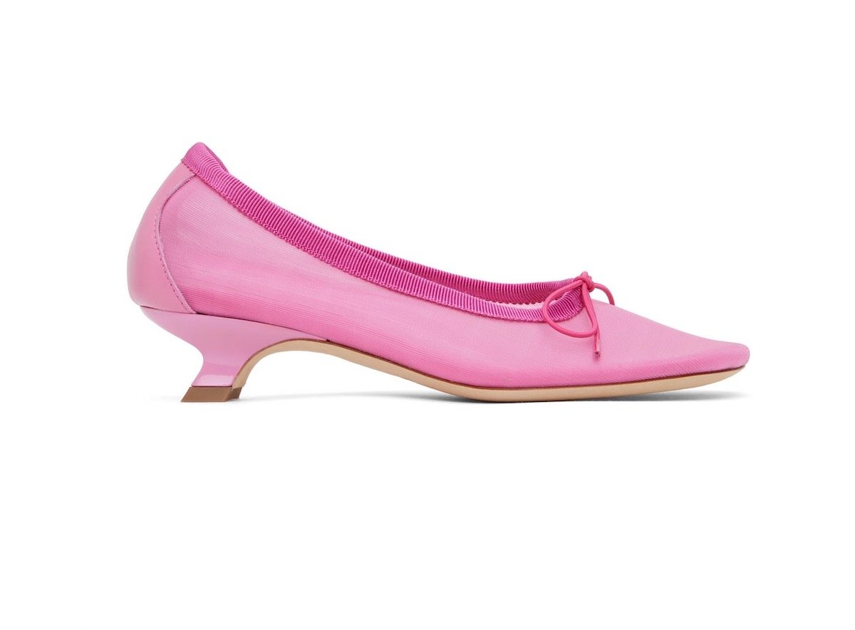 Simone Rocha Pink Mesh Ballerina Heels, $468 at SSENSE