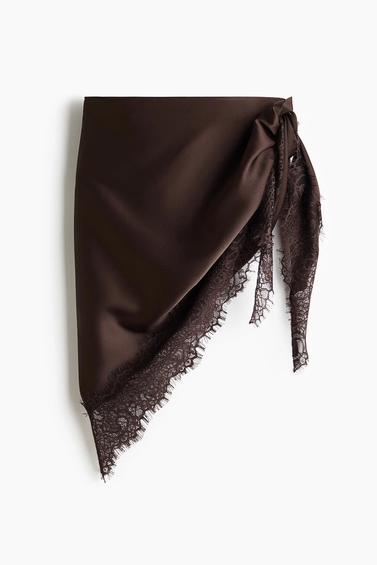 H&M Lace-Trimmed Triangle Scarf in Dark Brown, $24.99 at H&M