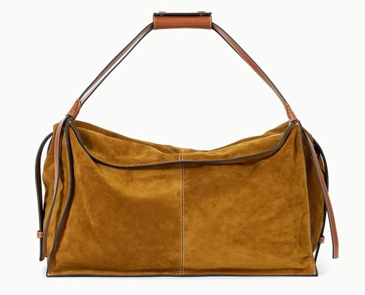 Staud Large Harold Bag Tan Suede, $695 at Staud