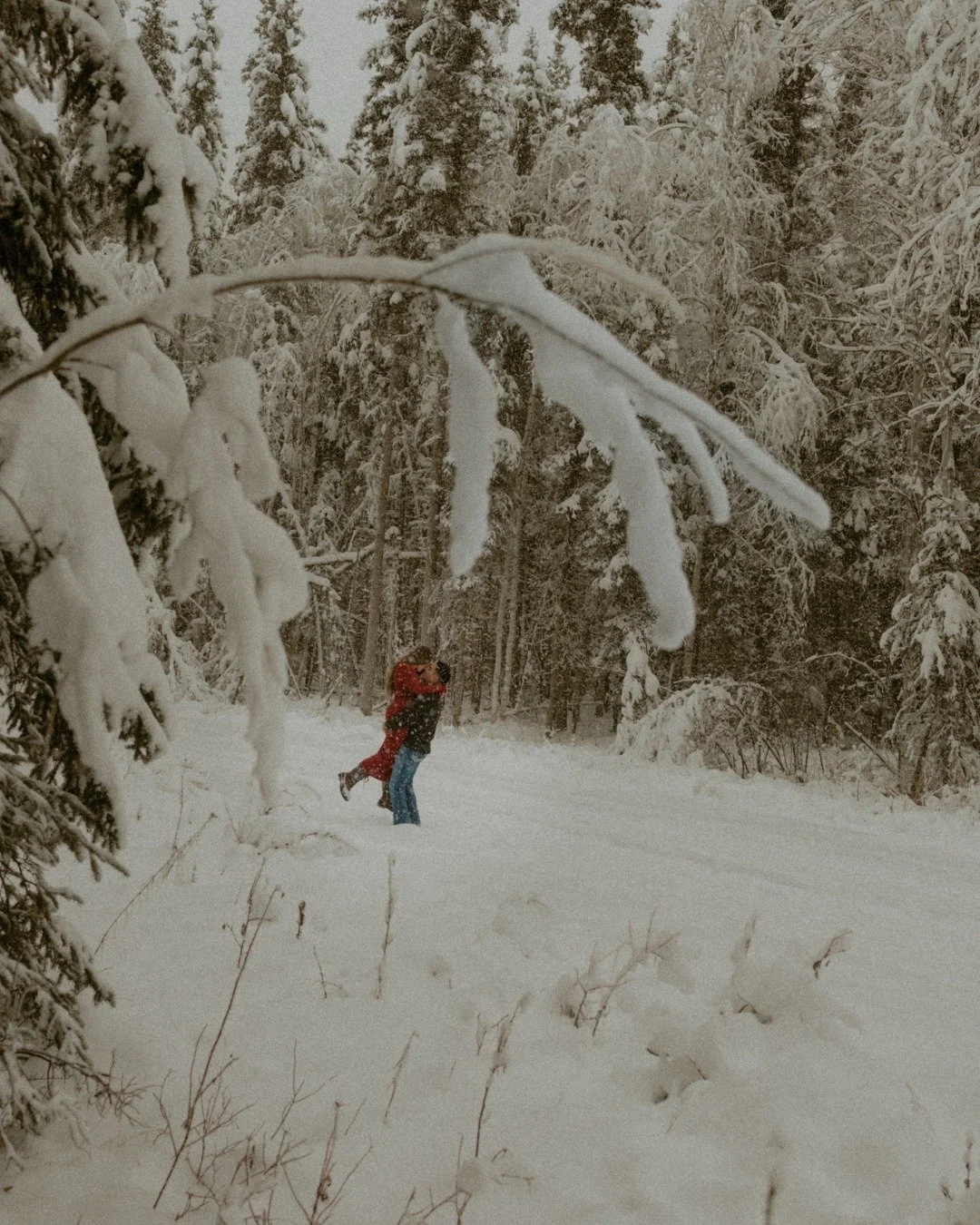 M + R&rsquo;s winter minis were meticulously planned around the snowfall, and I&rsquo;m so grateful our schedules lined up. The snowfall photographed beautifully and added that extra bit of magic to every frame. It was probably my last above-zero ses
