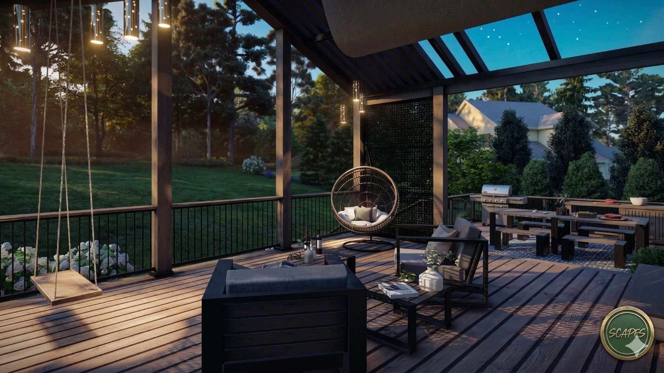 Custom deck designed for a landscaper remotely by SCAPES