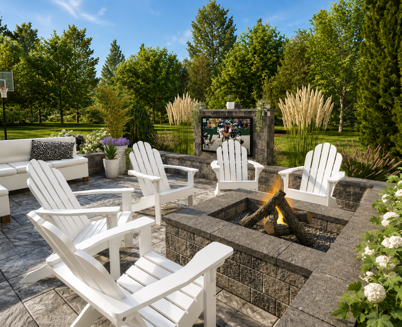 Custom fire pit patio design