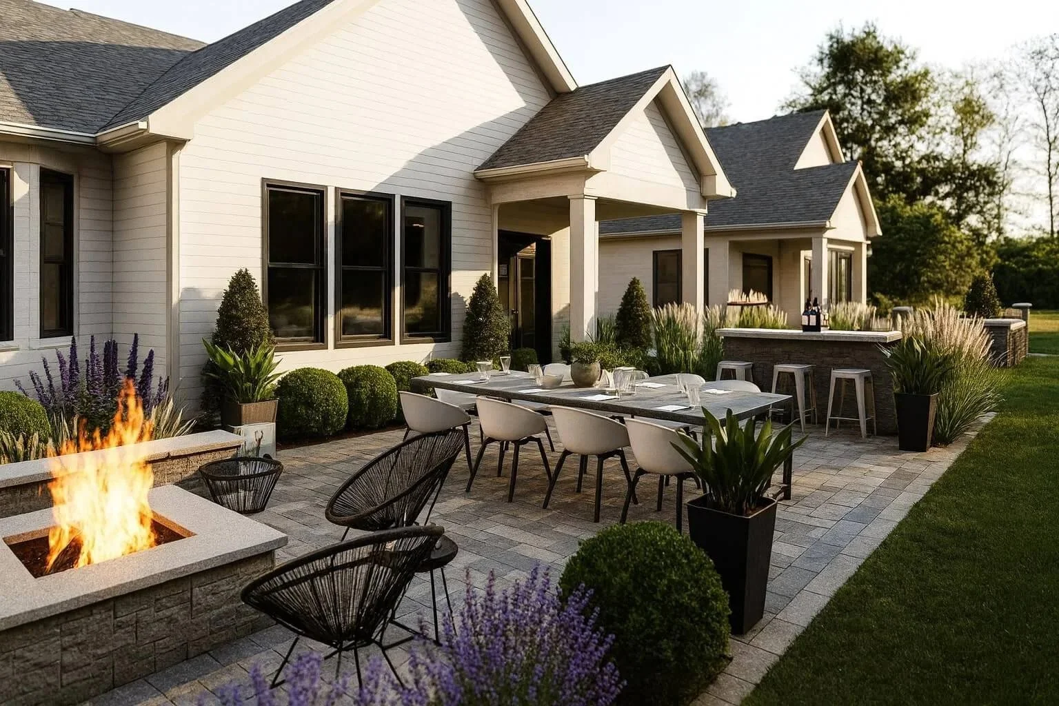 Outdoor living space designed by SCAPES