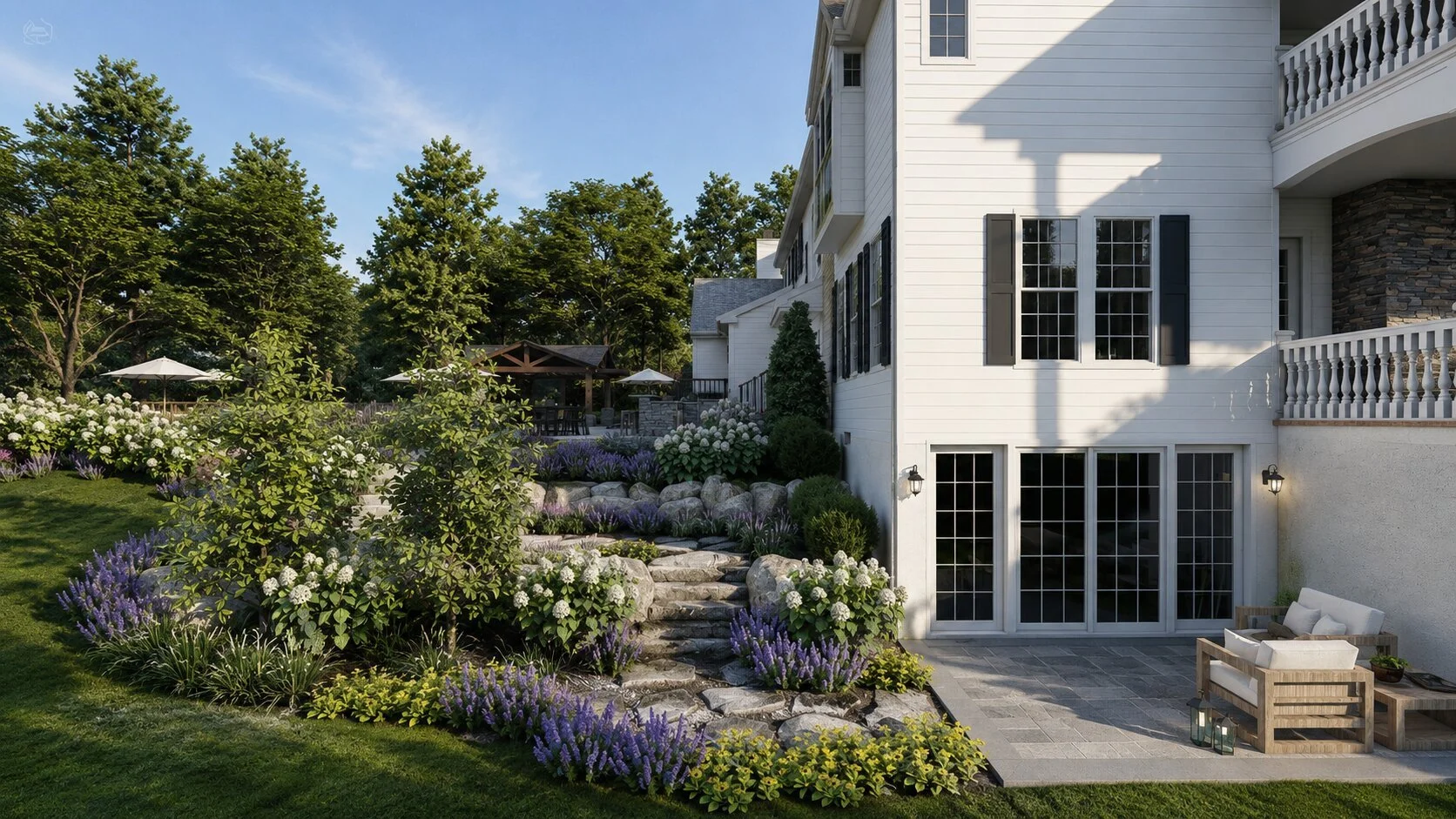 Boulder retaining wall design
