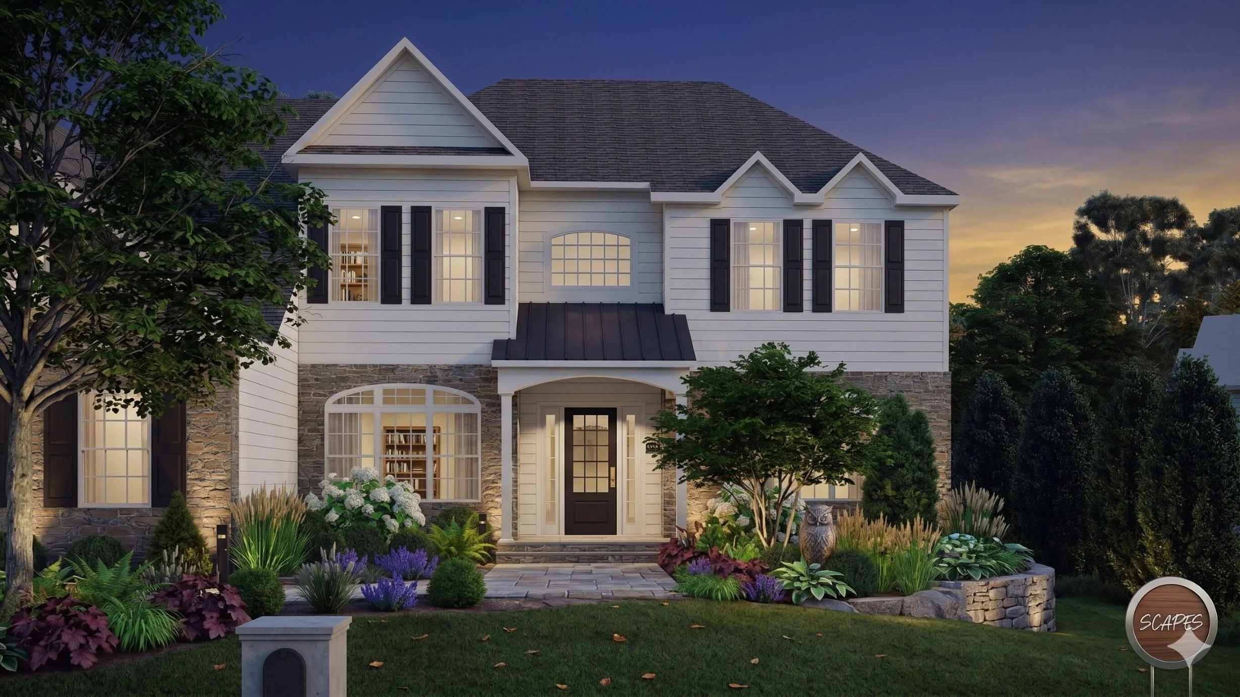 A front foundation online landscape design by scapes