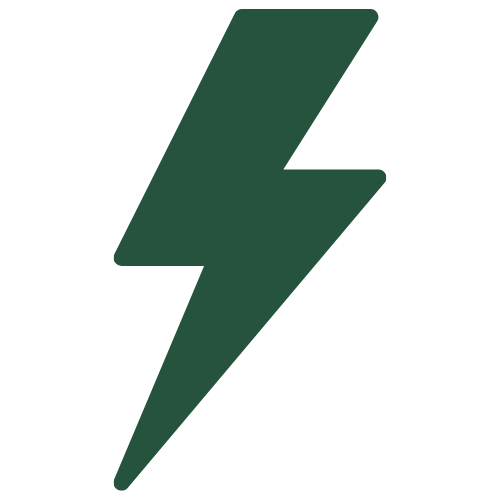 Lighting bolt icon to signify fast design turnaround times